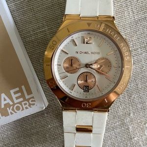 Michael Kors Rose Gold & White Women’s Watch